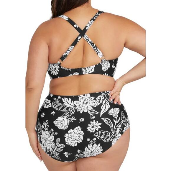 ARTESANDS Raphael High Waist Swim Bottoms 20W Black Opus Print Pant NWT - Picture 2 of 13